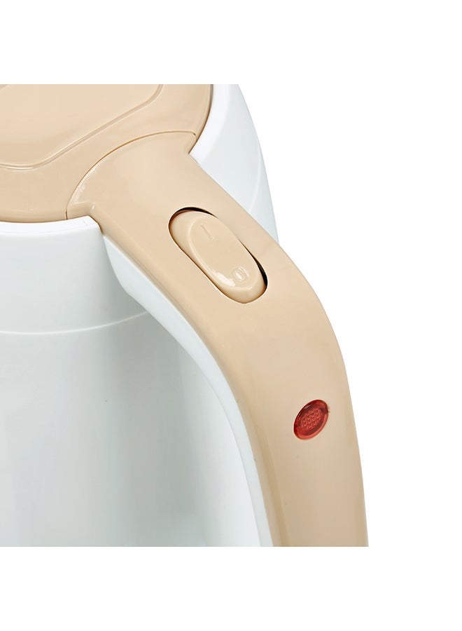 Electric Kettle, Plastic Kettle with Handle| Boil Dry Protection | 360 Degree Rotational Base | Double Sides Water Window | Automatic Boiling Shut Off | Indicator Light 2 L 2200 W GK6122N White & Rose Gold