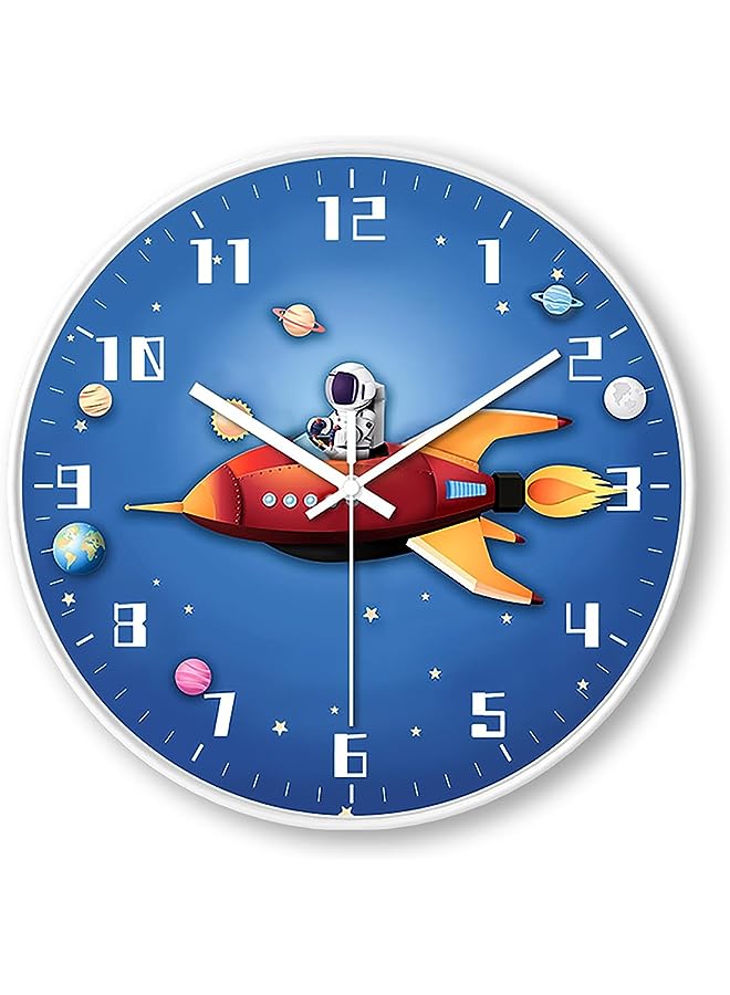 Silent Wall Clock Modern Wall Clock 12-inch Clock, Battery Powered, Suitable for Living Room, Bedroom, Kitchen, Children's Room Wall Clock (Starry sky)
