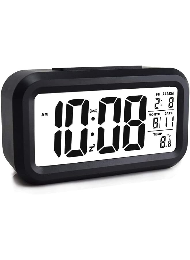 Creative Smart Nightlight Digital Alarm Clock, Bedside Desk Table Electronic Clock Battery Operated Mute Luminous Alarm Clock with Adjustable Light for Kids Students
