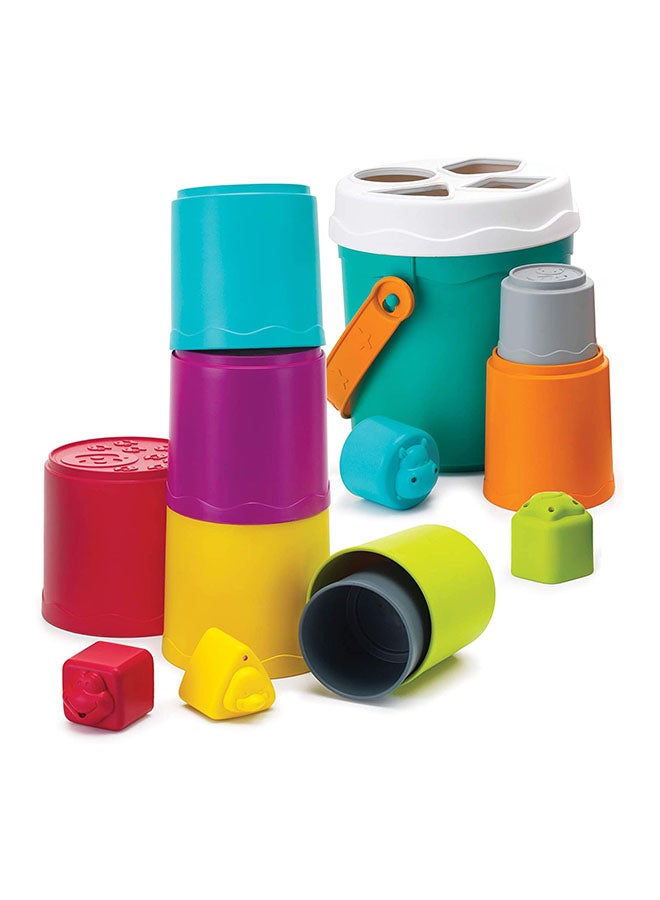 Shape Sorting Stack And Nest Buckets - 10 Count 13.99x15.18x15.18cm