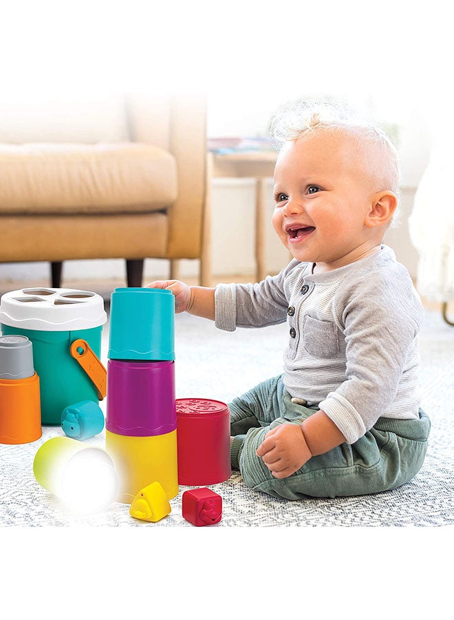 Shape Sorting Stack And Nest Buckets - 10 Count 13.99x15.18x15.18cm