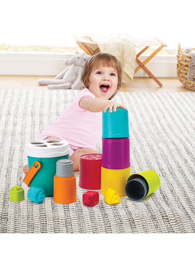 Shape Sorting Stack And Nest Buckets - 10 Count 13.99x15.18x15.18cm
