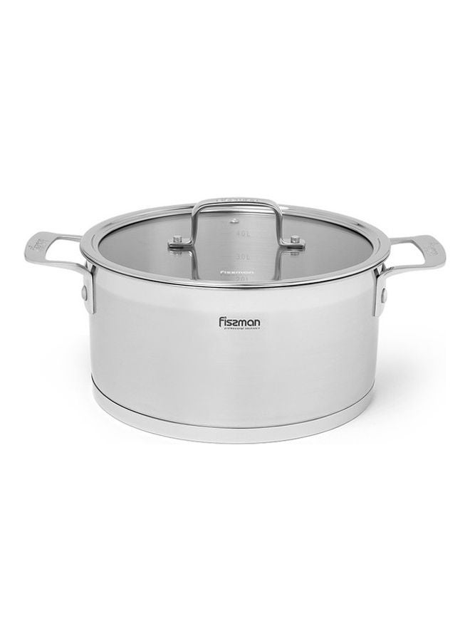 Fobus Series Stock Pot With Glass Lid 3.1Liter Silver 20 x 10cm