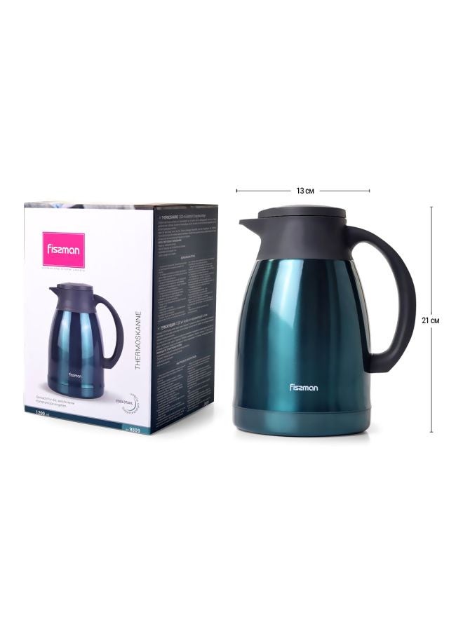 Double Wall Vacuum Tea Pot Blue/Black