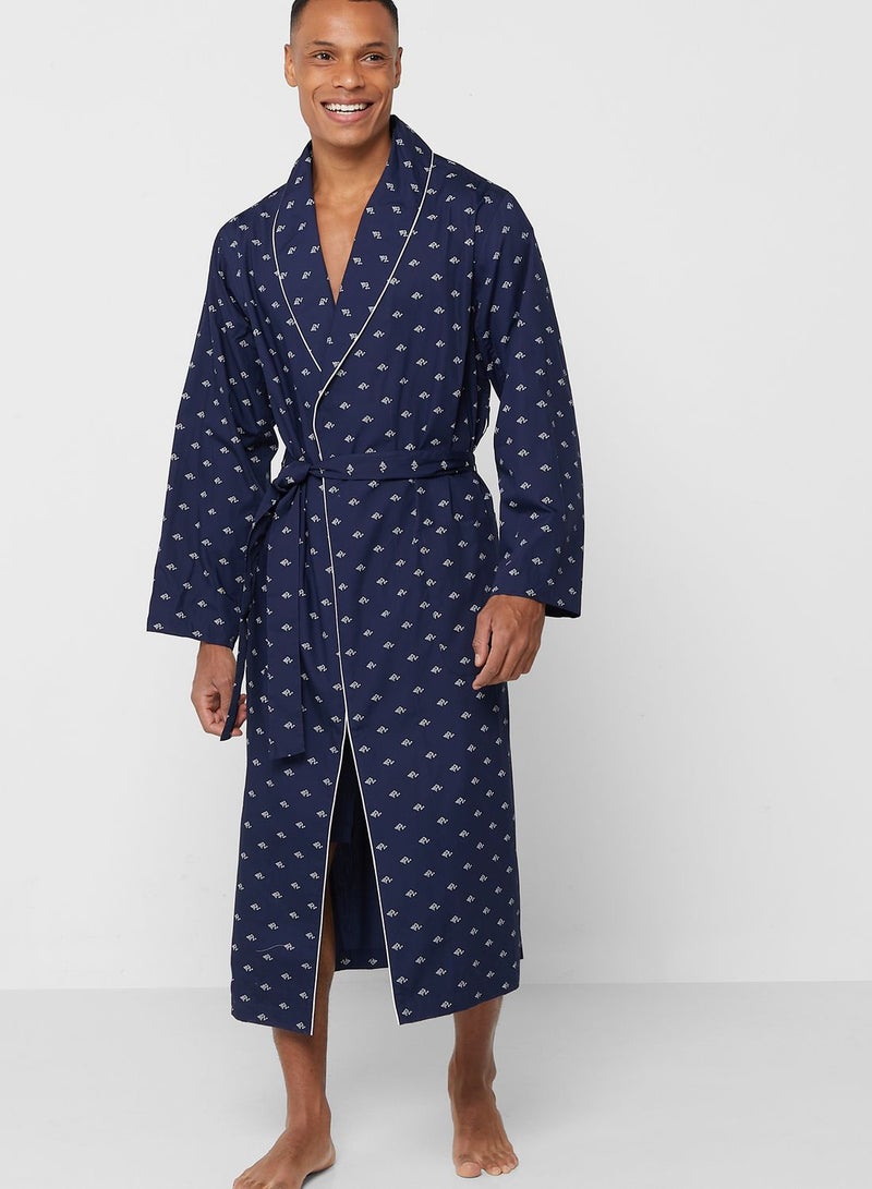 Printed Pocket Detailed Robes