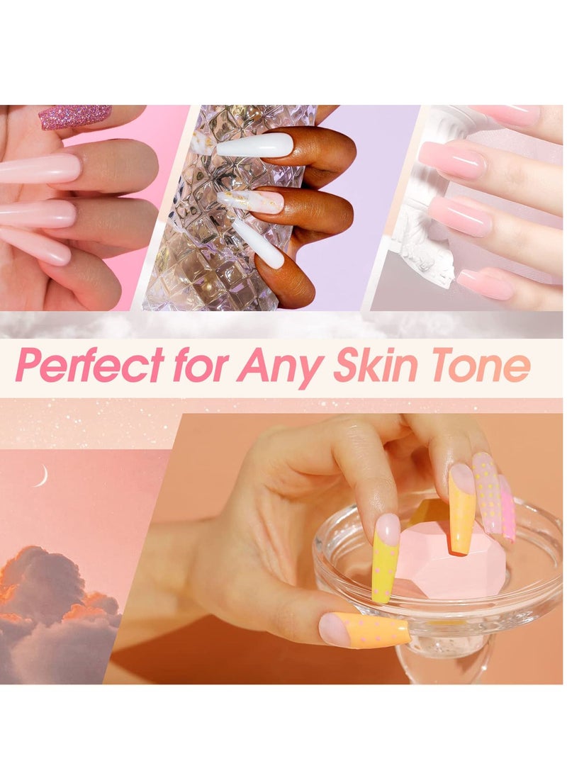 Opal Extension Gel, 2 PCS 60ml Opal Poly Nail Gel kit, Soft Pink Nail Builder for Thin Nails and Growth Gel Overlay Nail Art for Women Home DIY Manicure Need UV Lamp