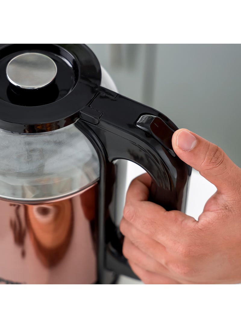 Double Layer Electric Glass Kettle With Boil Dry Protection and Automatic Cutoff 1.7 L 1500 W GK38063 Black , Rose Gold