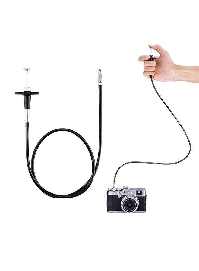 Jjc Tcr70Bk Black 70Cm Threaded Cable Release Mechanical Shutter Release Cable Mechanical Cable Release With Bulblock Design For Long Exposures