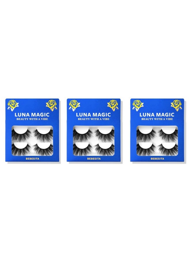 Bebesita Faux Mink Wispy Lashes, Reusable, 3 Pack