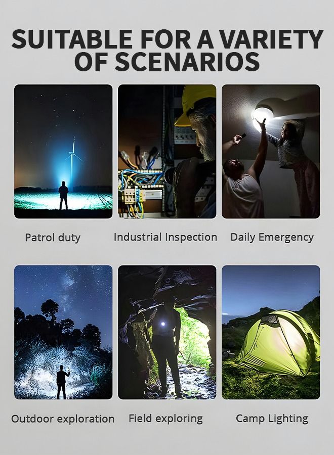 Mini EDC Flashlight Keychain Light High lumens Rechargeable Waterproof 7 Modes for Camping, Hiking, Emergency, Everyday Carry with Alarm Light Function (Clear)