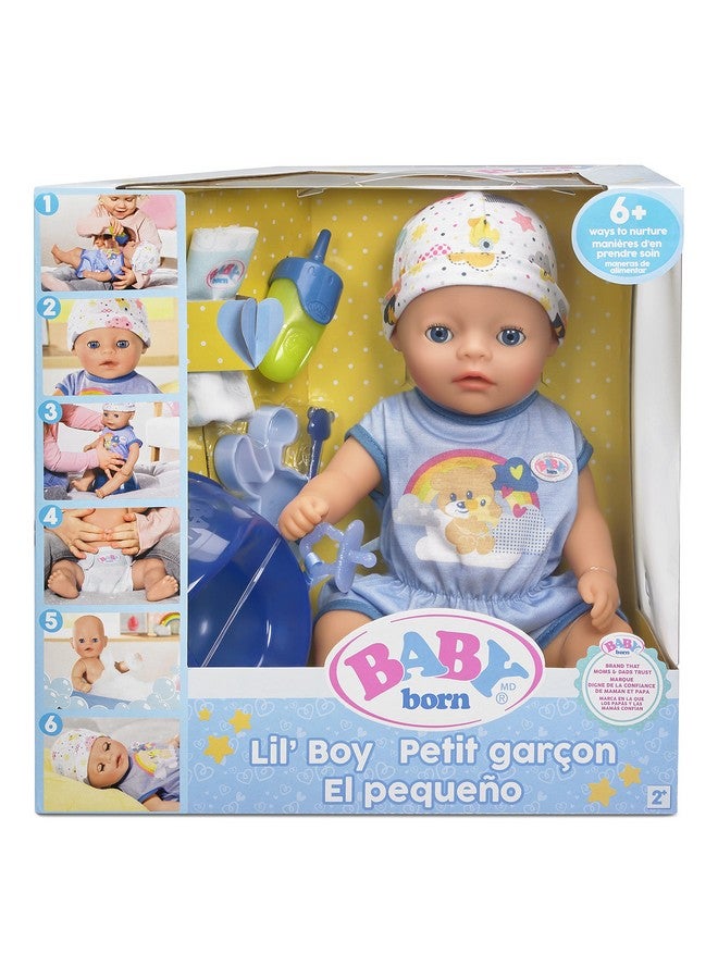 14” Interactive Lil Boy Baby Doll Blue Eyes. Easy For Small Hands, 6+ Ways To Nurture, Includes Bottle, Potty And More, For Toddlers 2 Years & Up (918377C3)