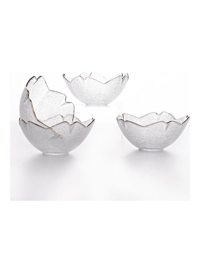 4-Piece Cherry Bowl With Gold Rim Clear 15 X 15 X 12cm