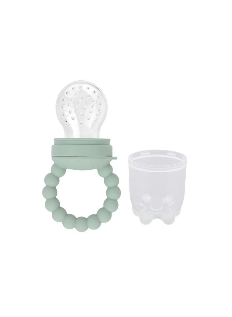 Little Mocha Silicon Baby Fresh Food Feeder Pacifier with Cap Olive Green