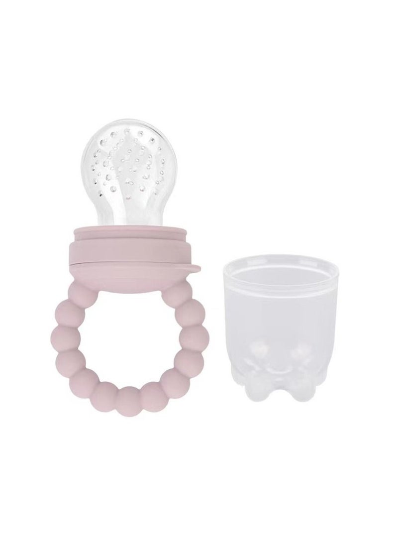 Little Mocha Silicon Baby Fresh Food Feeder Pacifier with Cap Light Pink