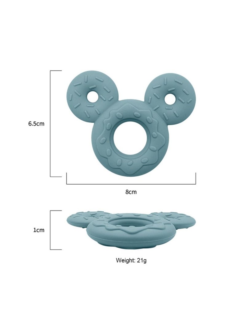 Little Mocha Silicone Chewable Mickey Baby Teether Light Blue