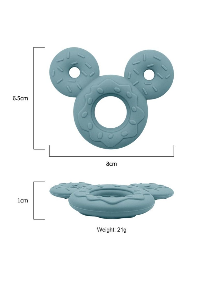 Little Mocha Silicone Chewable Mickey Baby Teether Bluish Grey