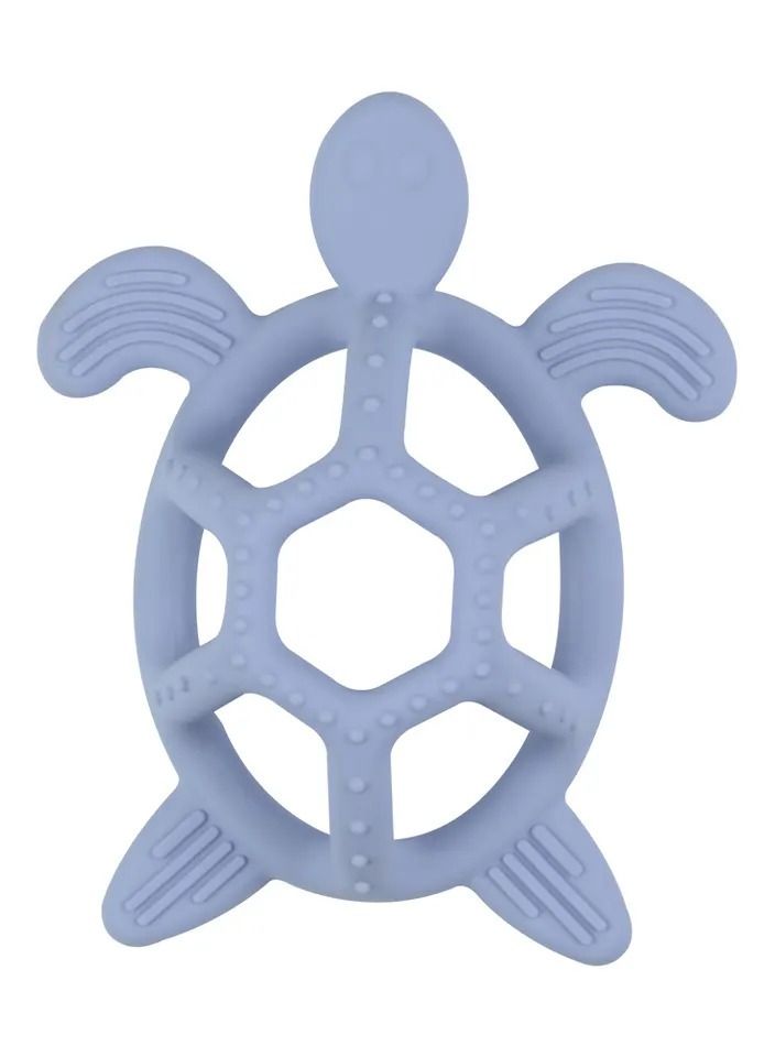 Little Mocha Silicone Chewable Turtle Baby Teether Light Blue