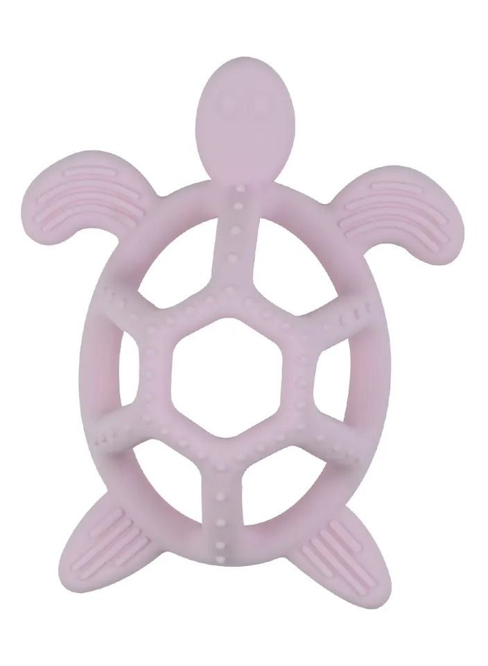 Little Mocha Silicone Chewable Turtle Baby Teether Light Pink