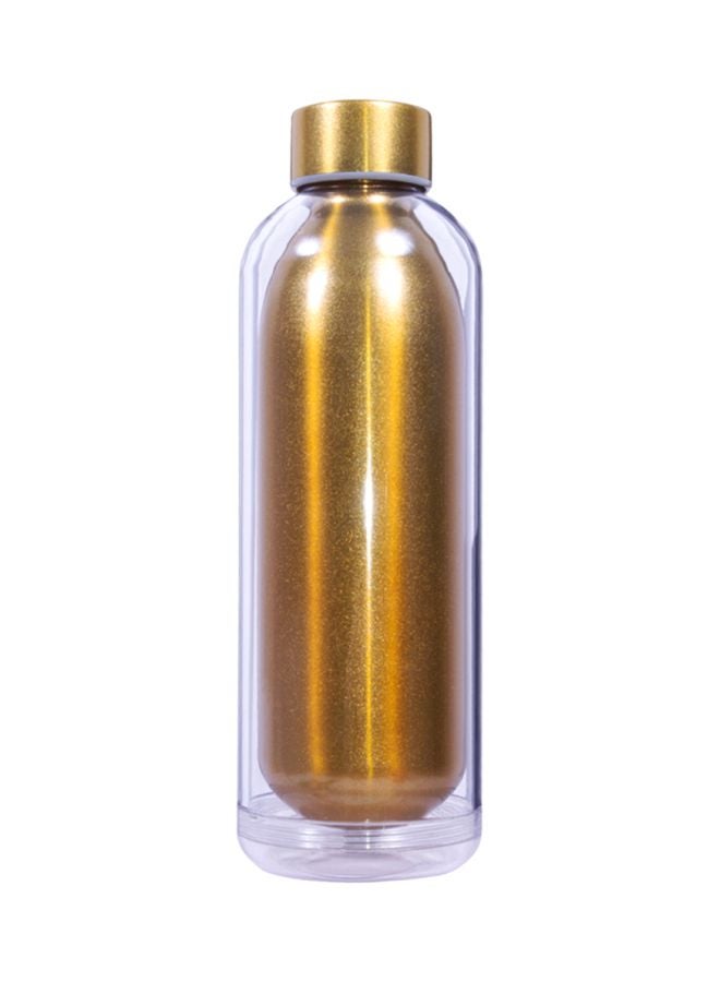 Cats Printed Water Bottle Gold/Clear/White 23x8x8cm