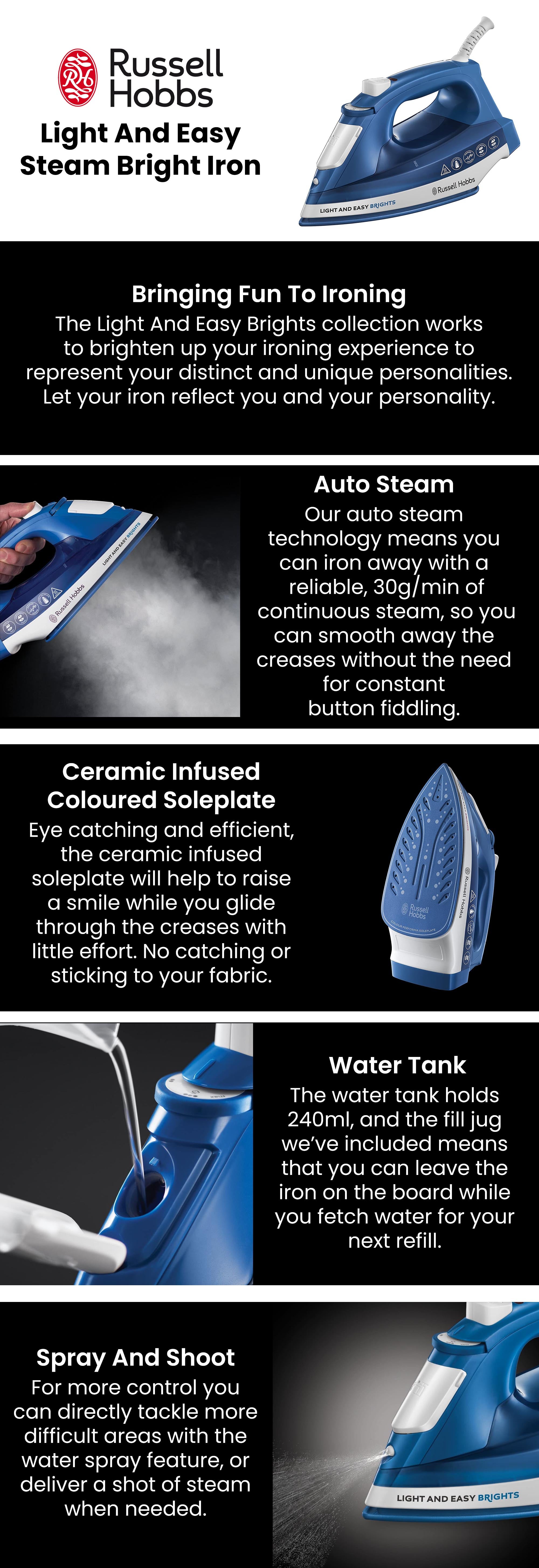 Light And Easy Bright Steam Iron 240.0 ml 2400.0 W 24830 Sapphire