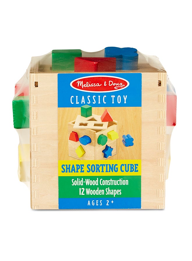 12-Piece Shape Sorting Cube Classic Toy Set