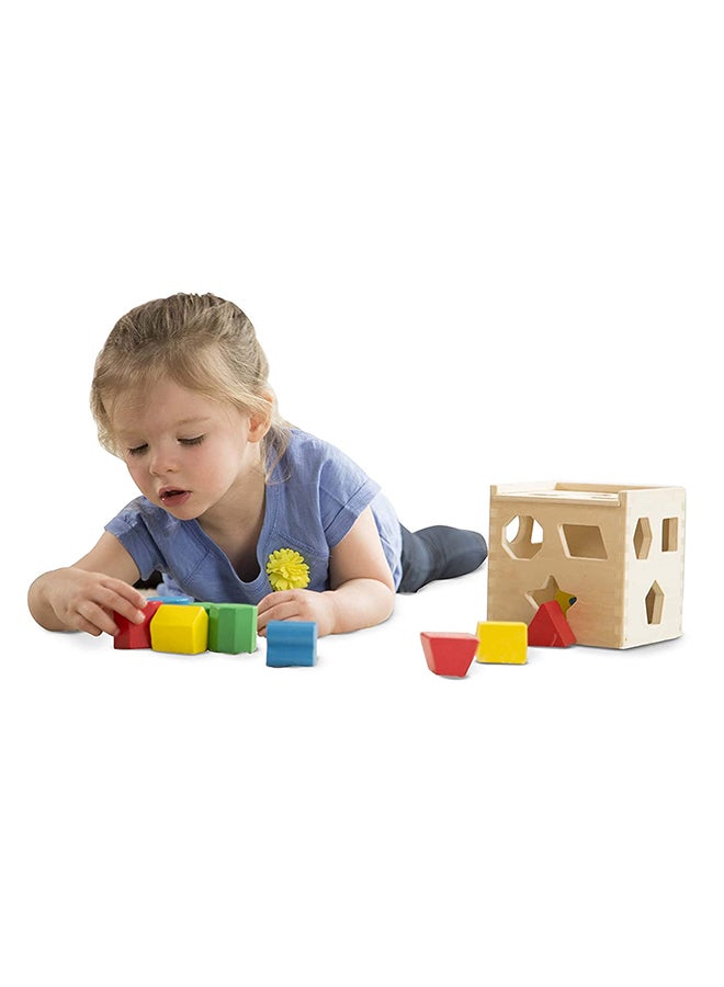 12-Piece Shape Sorting Cube Classic Toy Set