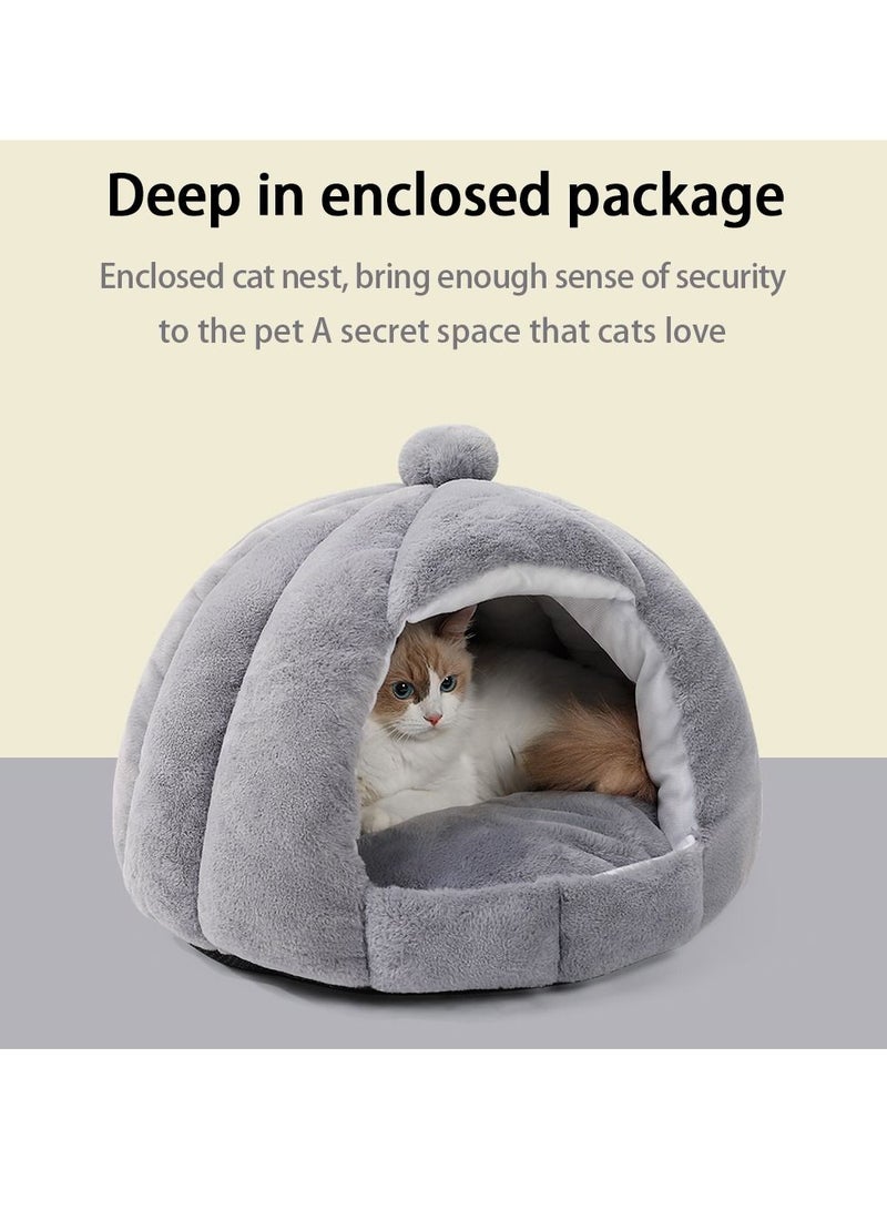 Indoor Dog House Warm Soft Pet Bed Tent Modeling Kennel Cat with Removable Cushion Suitable for Small and Medium-Sized Dogs Cats（Brown）