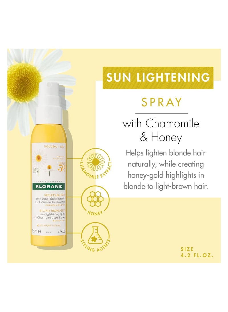 Klorane Sun Lightening Spray with Chamomile & Honey, Natural Controlled Highlights, Paraben, Hydrogen Peroxide Ammonia, Sulfate Free 100ml