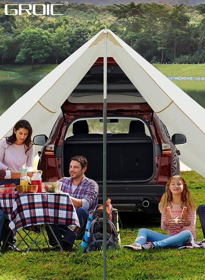 3*3M Camping Tent, Camping Canopy, Tarp Hammock Rain Fly Waterproof Tent Footprint Shelter, Waterproof Portable Tarp Multifunctional Outdoor Camping Tent with 4*Ground Nail, 6*Wind Rope, Storage Bag