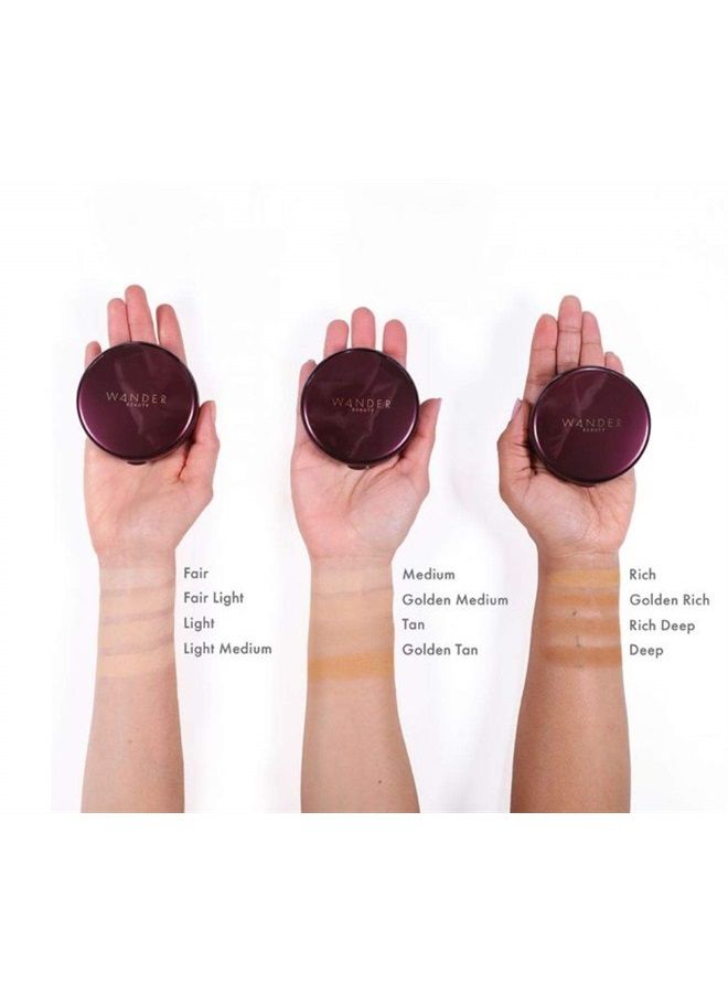 Powder Foundation - WANDER BEAUTY WANDERLUST - Rich - Vegan Makeup - Lightweight Powder Foundation Covers Everything, Silky Smooth, Natural, Matte Finish, Sheer to Buildable Full Coverage