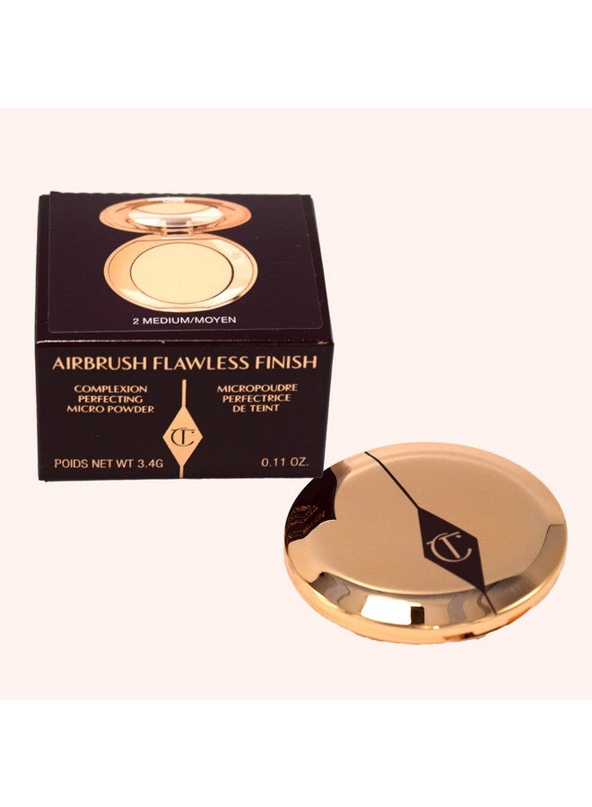 Mini Airbrush Flawless Finish Setting Pressed Compact Makeup Face Powder For Women 2 Medium