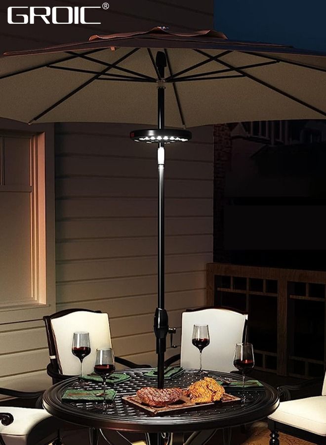 Camping Lamp, Outdoor Patio Umbrella Light 3 Brightness Modes Cordless 28 LED Lights-4 x AA Battery Operated,Umbrella Pole Light for Tent Umbrellas,Camping Tents or Outdoor Use, Umbrella Tent Lamp