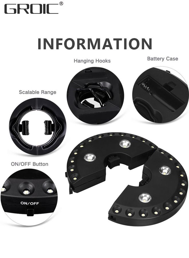 Camping Lamp, Outdoor Patio Umbrella Light 3 Brightness Modes Cordless 28 LED Lights-4 x AA Battery Operated,Umbrella Pole Light for Tent Umbrellas,Camping Tents or Outdoor Use, Umbrella Tent Lamp