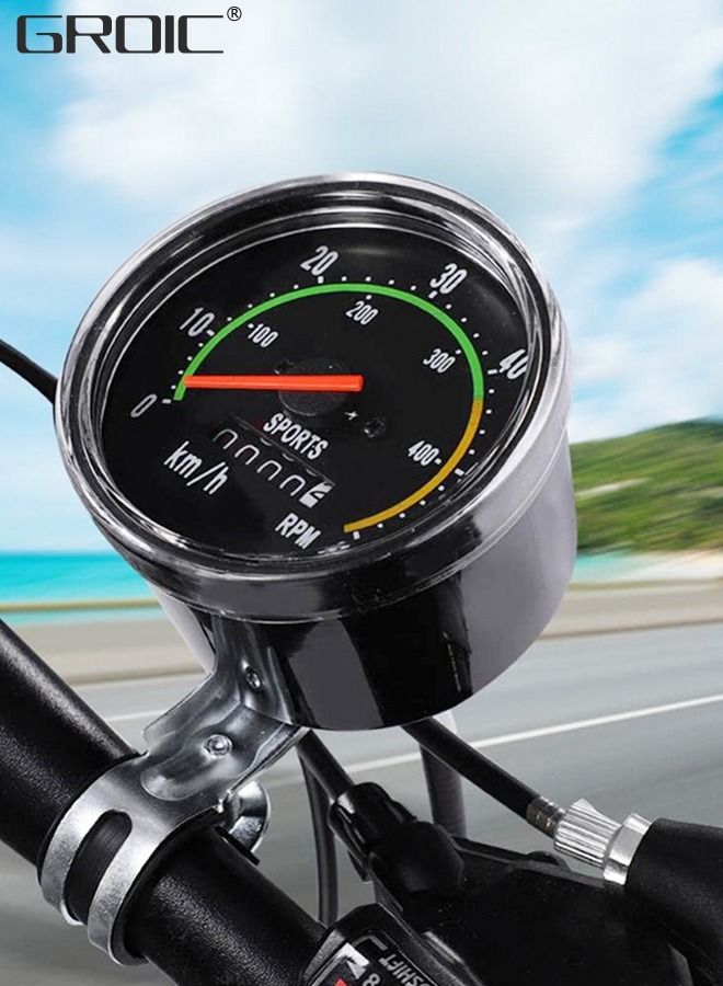 Bike Speedometer, Bicycle Tricycle Mechanical Odometer Speedometer, Mechanical Bike Computer for 26, 27.5, 28, 29 Inch Bikes,Bicycle Accessories