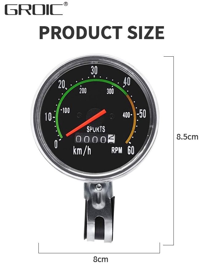 Bike Speedometer, Bicycle Tricycle Mechanical Odometer Speedometer, Mechanical Bike Computer for 26, 27.5, 28, 29 Inch Bikes,Bicycle Accessories