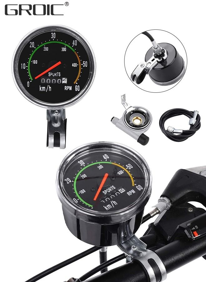 Bike Speedometer, Bicycle Tricycle Mechanical Odometer Speedometer, Mechanical Bike Computer for 26, 27.5, 28, 29 Inch Bikes,Bicycle Accessories