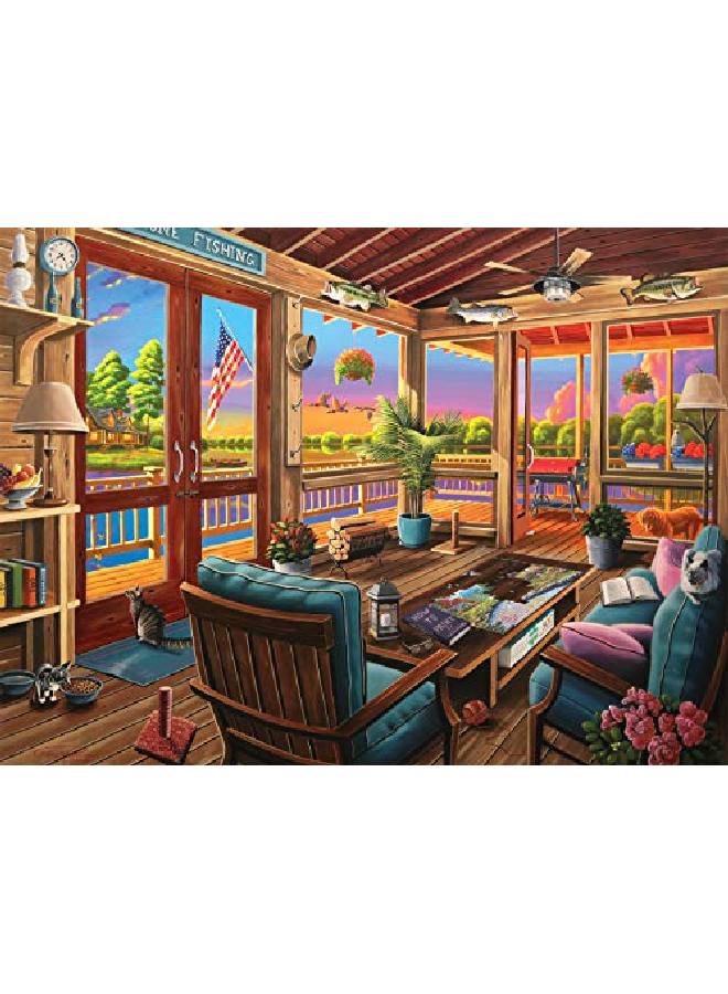 Geno Peoples Lakeside View 1000 Piece Jigsaw Puzzle Brown