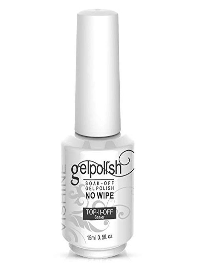 Top Coat- 15Ml No Wipe Top Coat Gel Nail Polish High Gloss Shine Finish Long Lasting Home Diy Professional Manicure