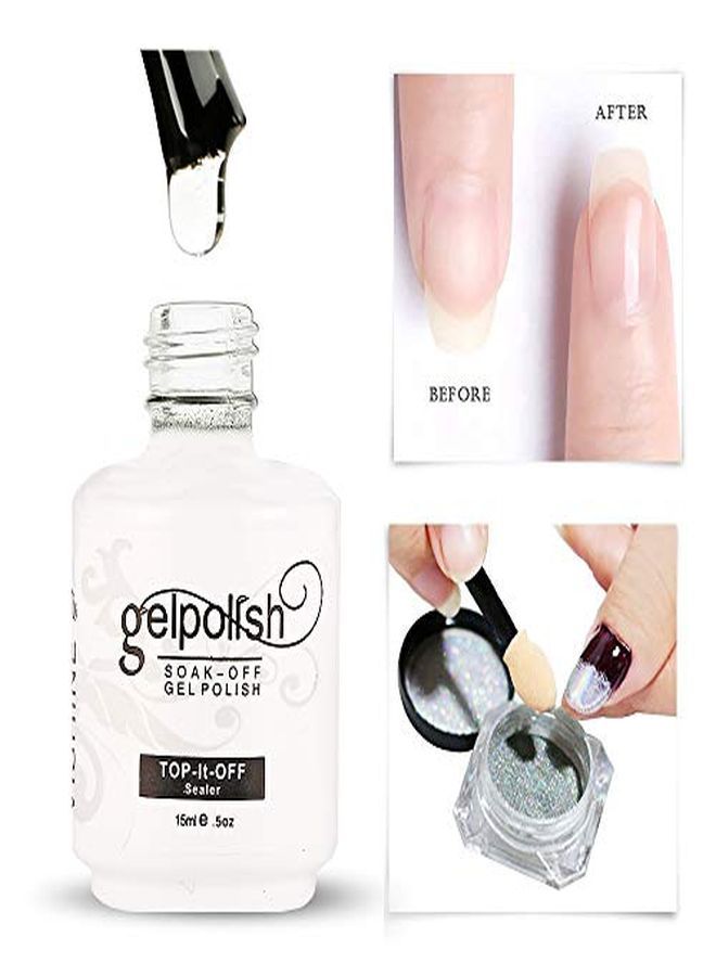 Top Coat- 15Ml No Wipe Top Coat Gel Nail Polish High Gloss Shine Finish Long Lasting Home Diy Professional Manicure