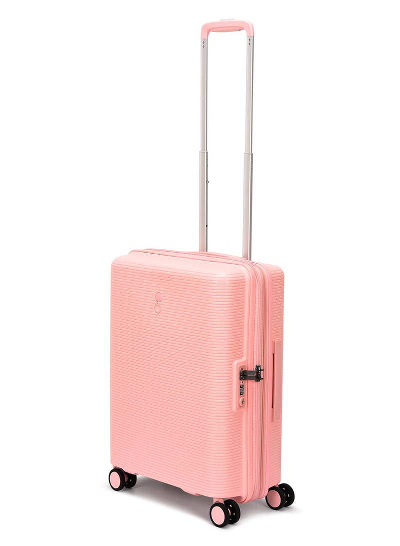 Echolac Forza 55+65+75cm Hardcase 4 Double Wheel Expandable Cabin & Check-In Luggage Trolley Set Passion Pink