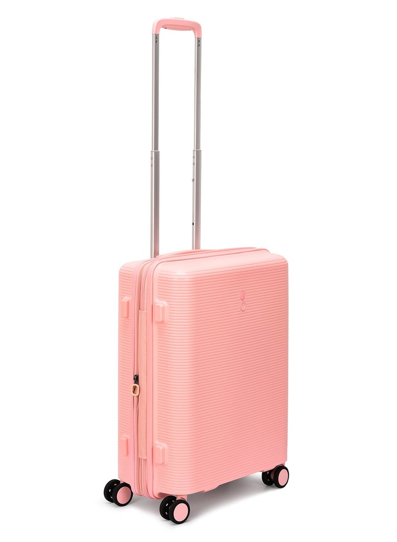 Echolac Forza 55+65+75cm Hardcase 4 Double Wheel Expandable Cabin & Check-In Luggage Trolley Set Passion Pink