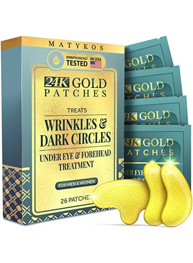 D Under Eye And Forehead Patches - 26 Pcs - Collagen And Hyaluronic Acid Pads That Helps Reducing Under Eye Puffiness, Wrinkles, And Dark Circles - No Artificial Fragrance Or Alcohol