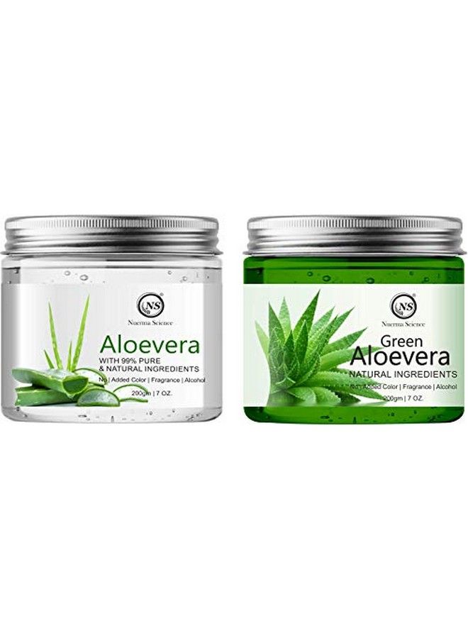 Crystal Clear Aloe Vera Gel & Green Aloe Vera Gel With 99.9% Pure For Daily Moisturizer
