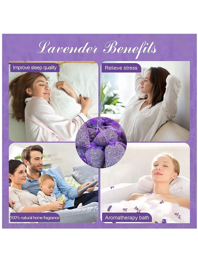 5A Lavender Sachet 10g 10pcs Natural Lavender Dried Flower Bag Scent Sachet Drawer Freshener Premium Grade Dried Lavender Deodorizer Freshener for Drawers and Closets Home Car Fragrance Product