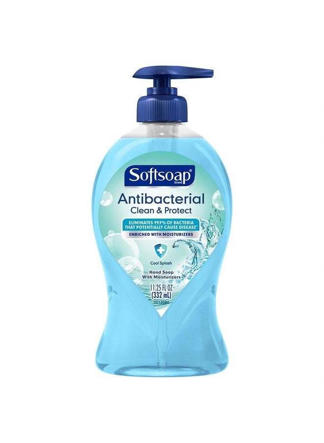 Antibacterial Liquid Hand Soap Pump, Clean & Protect, Cool Splash - 11.25 Fl. Oz