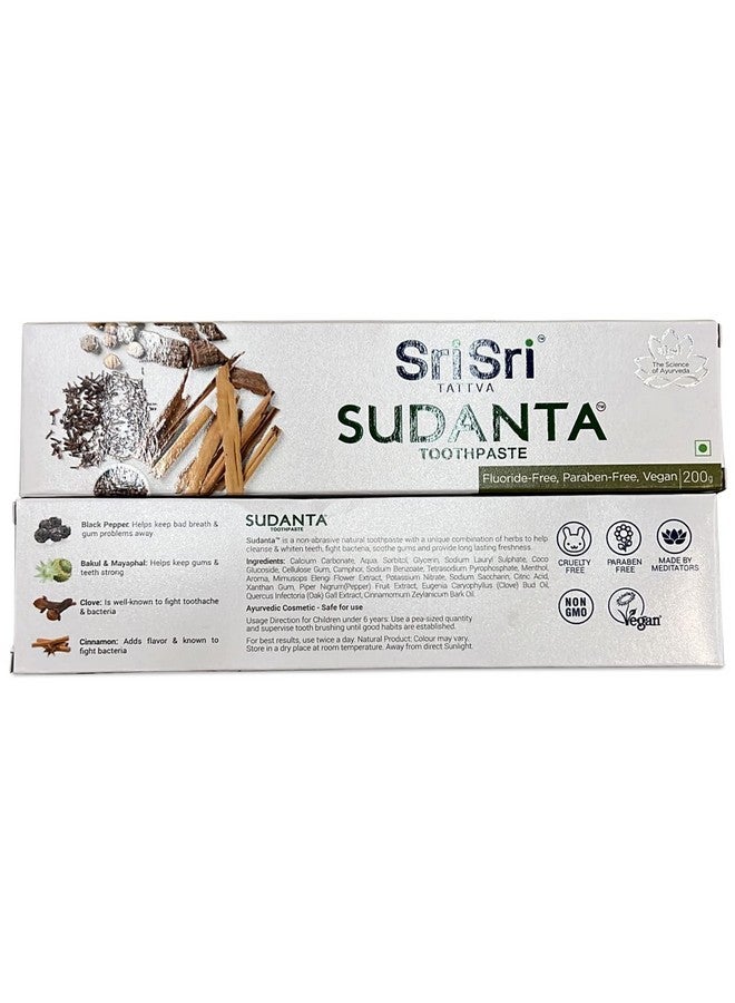 Sudanta 100G Herbal Fluoridefree Parabenfree Vegan Natural Toothpaste With Ayurvedic Herbs