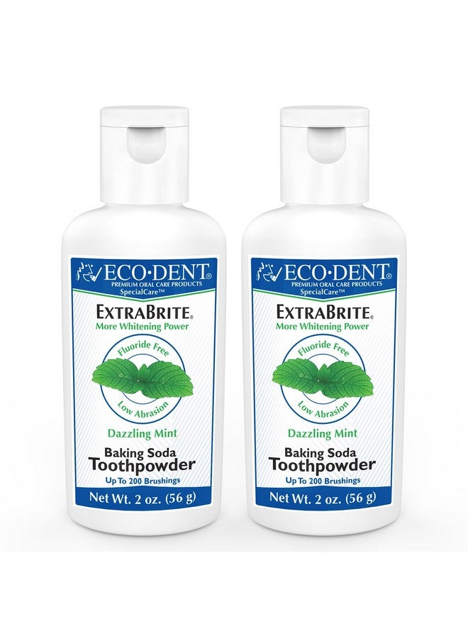 Codent Extrabrite Baking Soda Toothpowder Mint Fluoridefree Toothpaste Powder Slsfree Tooth Powder With Oxidizing Calcium Peroxide Whitening Toothpaste Alternative 2 Oz Ea (Pack Of 2)