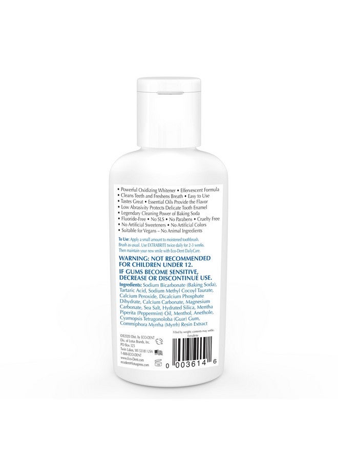 Codent Extrabrite Baking Soda Toothpowder Mint Fluoridefree Toothpaste Powder Slsfree Tooth Powder With Oxidizing Calcium Peroxide Whitening Toothpaste Alternative 2 Oz Ea (Pack Of 2)