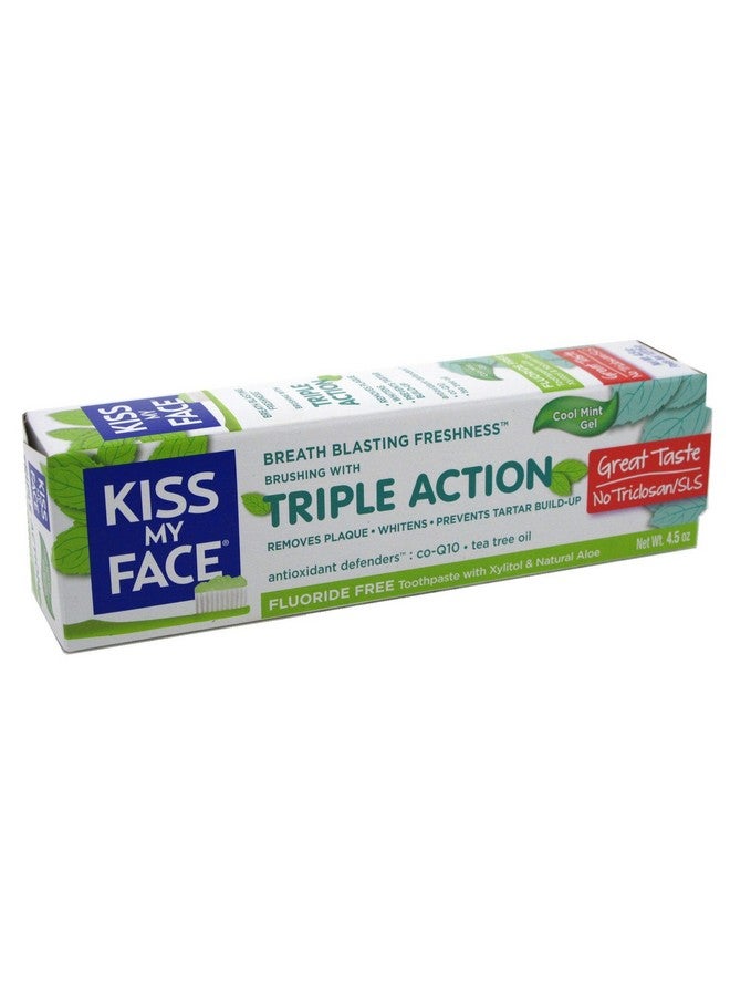 Iss My Face Toothpaste Triple Action Cool Mint Gel 4.5 Ounce (Pack Of 2)