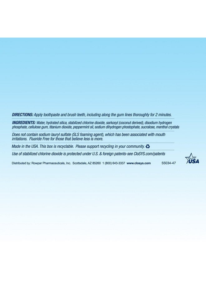 Losys Fluoride Free Toothpaste 3.4 Ounce Travel Size Gentle Mint Tsa Compliant Whitening Enamel Protection Sulfate Free